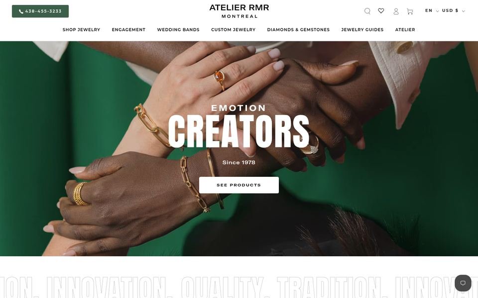 Atelier RMR homepage screenshot