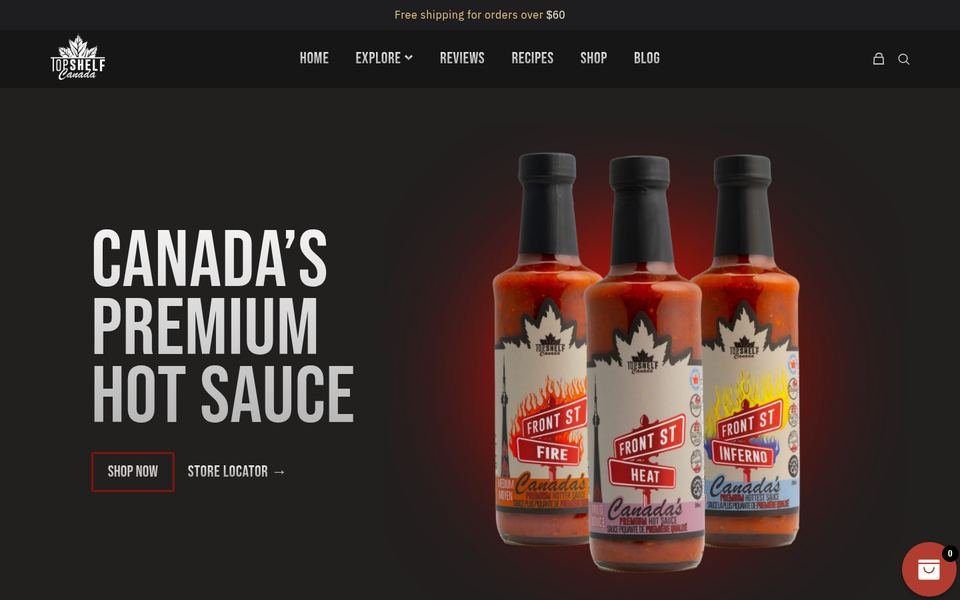 Top Shelf Canada homepage screenshot